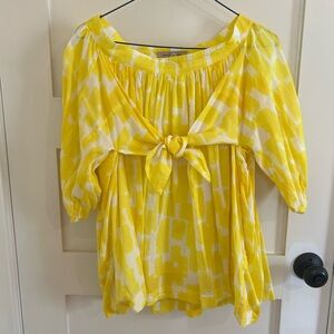 See By Chloe Yellow and White Patterned Blouse